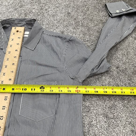 J.Crew Boy Fit Everyday Shirt Womens 4 Black White Striped Long Sleeve Cotton - Picture 9 of 11